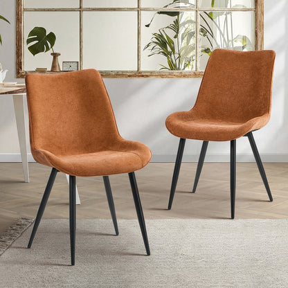 Dining Chairs Orange Linen