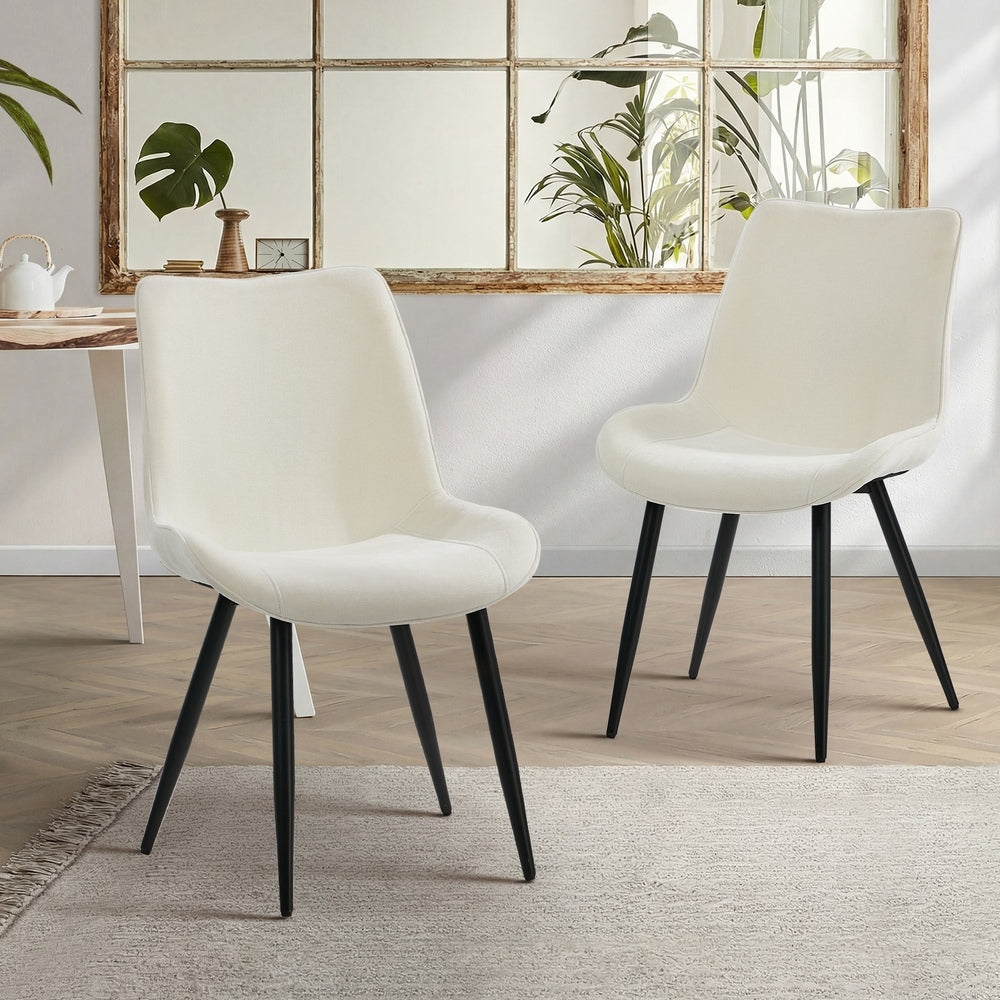 Dining Chairs Linen Fabric Accent
