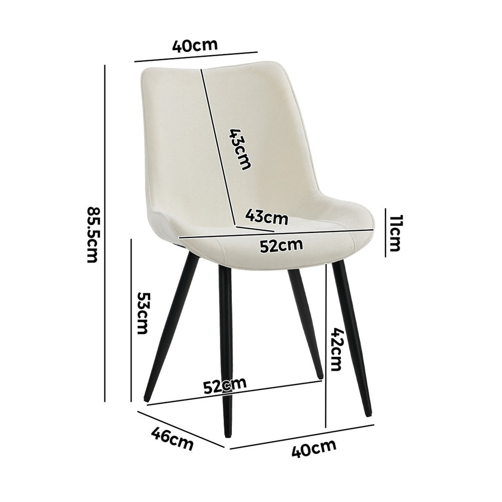 Dining Chairs Linen Fabric Accent