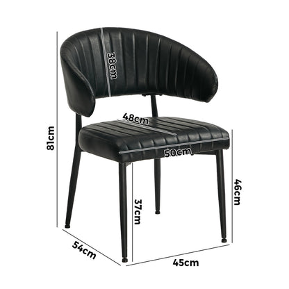 2x PU Leather Dining Chair Kitchen Padded Seat Black/Brown