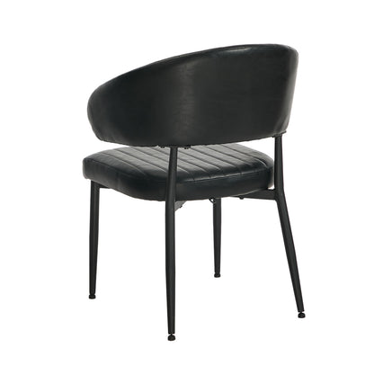 2x PU Leather Dining Chair Kitchen Padded Seat Black/Brown