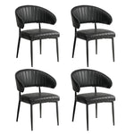 Set Of 4,6,8 Dining Chair PU Leather Padded Seat Black Modern Kitchen Furniture