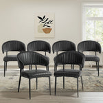 Set Of 4,6,8 Dining Chair PU Leather Padded Seat Black Modern Kitchen Furniture