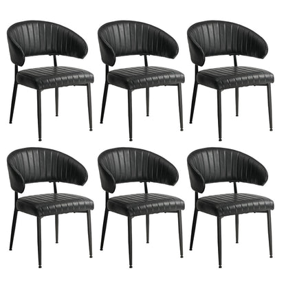 Set Of 4,6,8 Dining Chair PU Leather Padded Seat Black Modern Kitchen Furniture