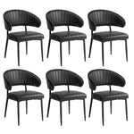 Set Of 4,6,8 Dining Chair PU Leather Padded Seat Black Modern Kitchen Furniture