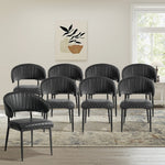 Set Of 4,6,8 Dining Chair PU Leather Padded Seat Black Modern Kitchen Furniture