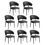 Set Of 4,6,8 Dining Chair PU Leather Padded Seat Black Modern Kitchen Furniture