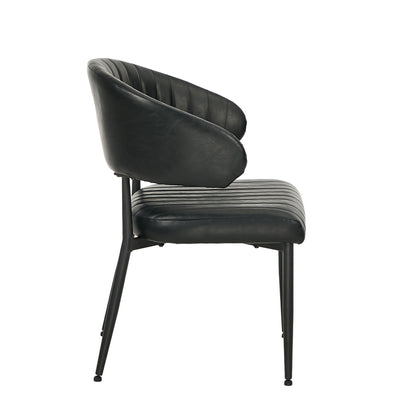 Set Of 4,6,8 Dining Chair PU Leather Padded Seat Black Modern Kitchen Furniture