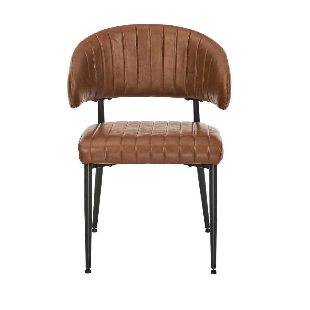 Set Of 4,6,8 Dining Chair PU Leather Padded Seat Brown Modern Kitchen Furniture