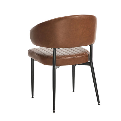 Set Of 4,6,8 Dining Chair PU Leather Padded Seat Brown Modern Kitchen Furniture