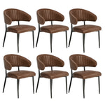 Set Of 4,6,8 Dining Chair PU Leather Padded Seat Brown Modern Kitchen Furniture