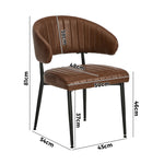 Set Of 4,6,8 Dining Chair PU Leather Padded Seat Brown Modern Kitchen Furniture