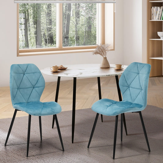 Dining Chairs Set of 6 Velvet Grey