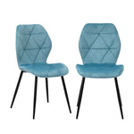 Dining Chairs Velvet Blue/Grey