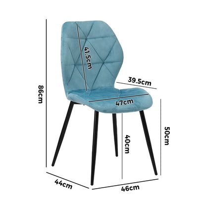 Dining Chairs Set of 4 Velvet Grey