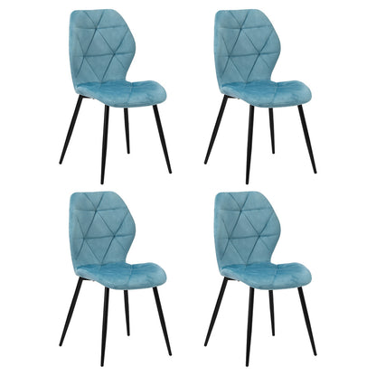 Dining Chairs Velvet Blue/Grey