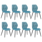 Dining Chairs Velvet Blue/Grey