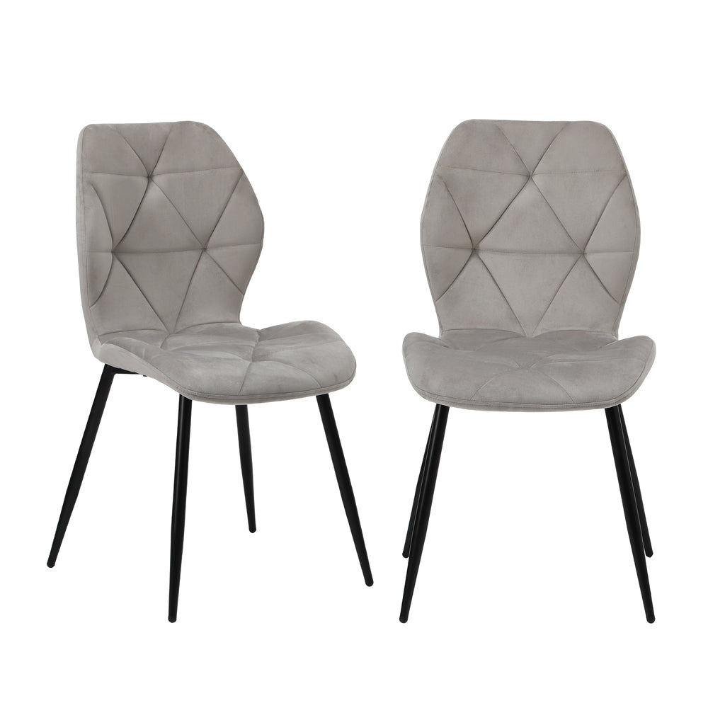 Dining Chairs Set of 8 Velvet Grey