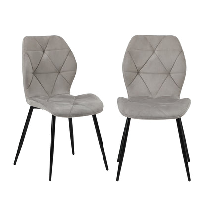 Dining Chairs Set of 8 Velvet Grey