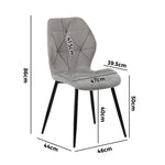Dining Chairs Velvet Blue/Grey