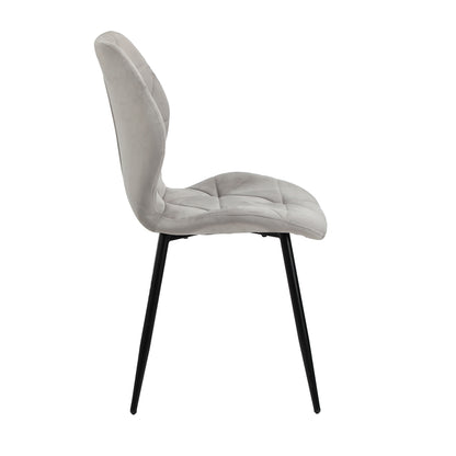 Dining Chairs Set of 8 Velvet Grey