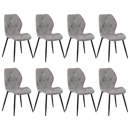 Dining Chairs Velvet Blue/Grey