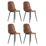 Dining Chairs Accent Chair PU Leather Brown/Grey