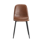 Dining Chairs Accent Chair PU Leather Brown/Grey