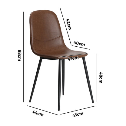 8x Dining Chairs Accent Chair PU Leather Grey