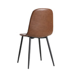 Dining Chairs Accent Chair PU Leather Brown/Grey