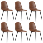 Dining Chairs Accent Chair PU Leather Brown/Grey