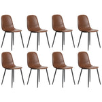 Dining Chairs Accent Chair PU Leather Brown/Grey