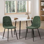 Chenille Dining Chairs Set of 2 Green | HomeAndLiving