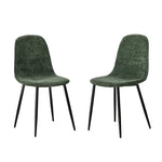 Chenille Dining Chairs Set of 2 Green | HomeAndLiving