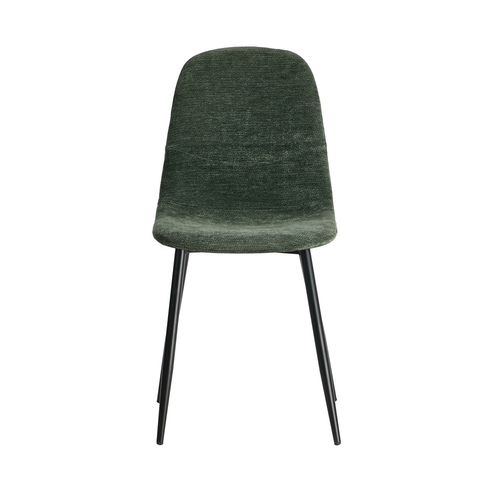 Chenille Dining Chairs Set of 2 Green | HomeAndLiving