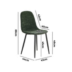 Chenille Dining Chairs Set of 2 Green | HomeAndLiving