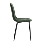 Chenille Dining Chairs Set of 2 Green | HomeAndLiving