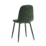 Chenille Dining Chairs Set of 2 Green | HomeAndLiving