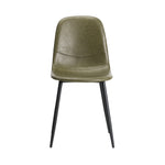 2x Dining Chairs PU Leather Black/Green