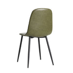 2x Dining Chairs PU Leather Black/Green