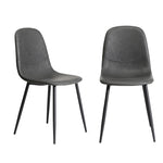 Dining Chairs Accent Chair PU Leather Brown/Grey