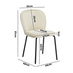 Set of 6 Dining Chairs Chenille Metal Legs | HomeAndLiving