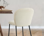 Set of 6 Dining Chairs Chenille Metal Legs | HomeAndLiving