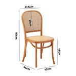 Dining Chairs Wooden Chairs Rattan Seat Beige