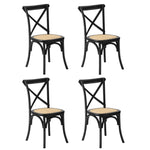 Crossback Dining Chair Ratan Seat Black/Natural/White