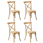 Crossback Dining Chair Ratan Seat Black/Natural/White