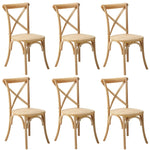 Crossback Dining Chair Ratan Seat Black/Natural/White