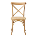 Crossback Dining Chair Ratan Seat Black/Natural/White