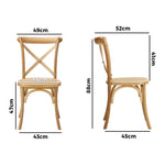 Crossback Dining Chair Ratan Seat Black/Natural/White