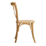 Crossback Dining Chair Ratan Seat Black/Natural/White